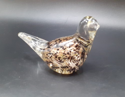 Bird glass paperweight - paperweight, black