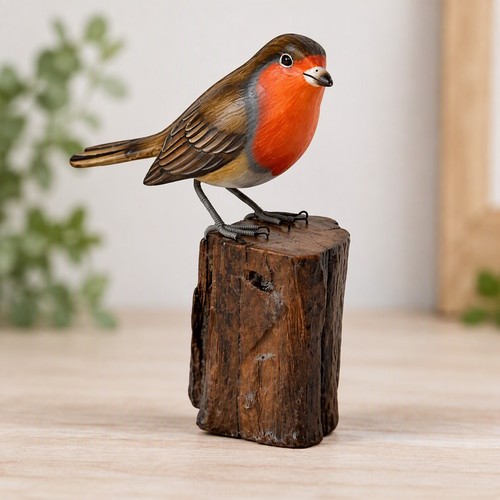 Hand carved robin tree - carved, on