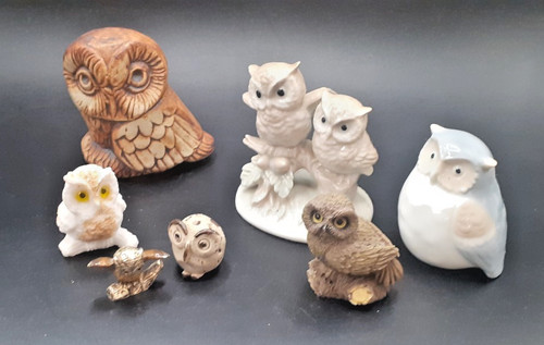 Owls figurines bundle x7 - figurines,