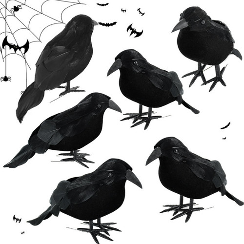 6pcs artificial crows - artificial,