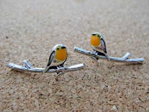 Robin branch earrings - earrings,